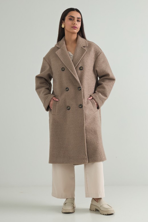 Picture of Long oversized coat with double buttons