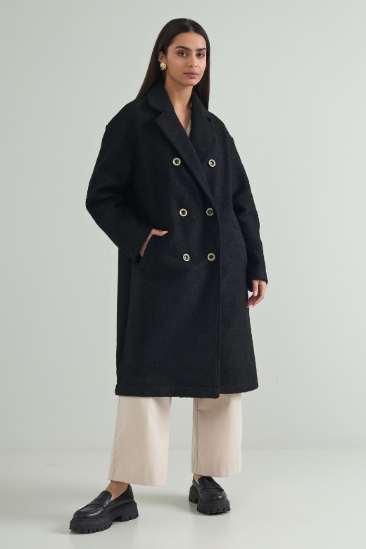 Picture of Long oversized coat with double buttons