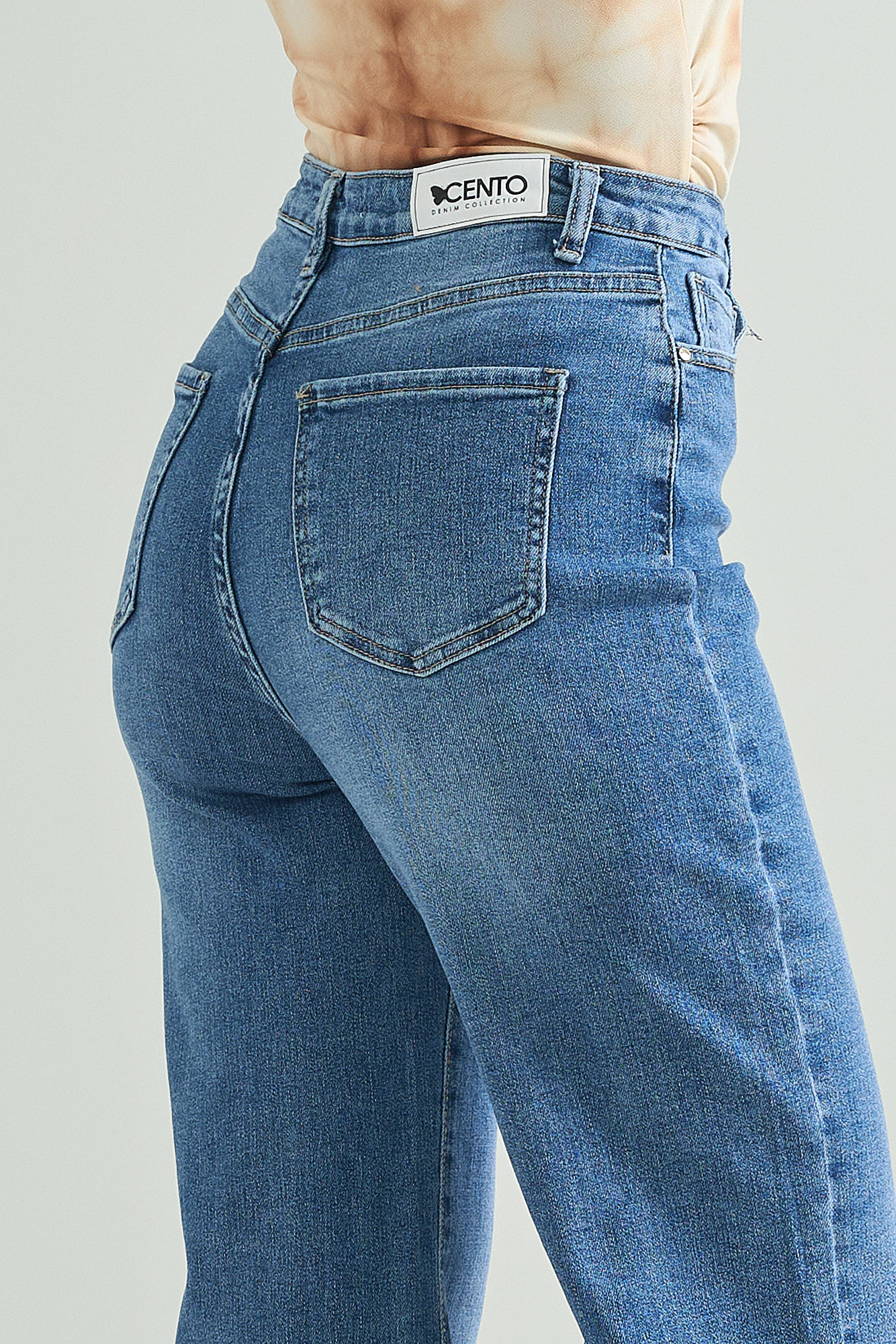 Εικόνα της Denim ψηλόμεσο wide leg