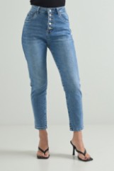 Picture of Mom fit jeans with buttons