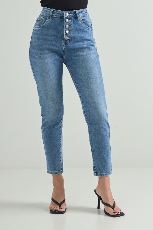 Picture of Mom fit jeans with buttons