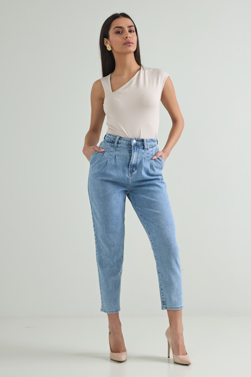 Picture of Pleated highwaisted jeans