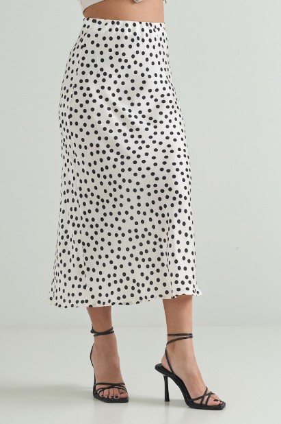 Picture of Satin polka dots midi skirt