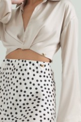 Picture of Satin polka dots midi skirt