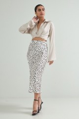 Picture of Satin polka dots midi skirt