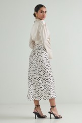 Picture of Satin polka dots midi skirt