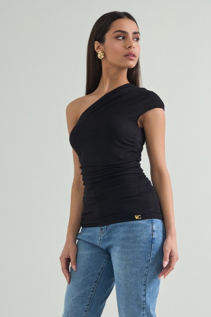 Picture of One shoulder bamboo blouse