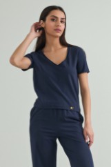 Picture of Cotton blouse with V neckline