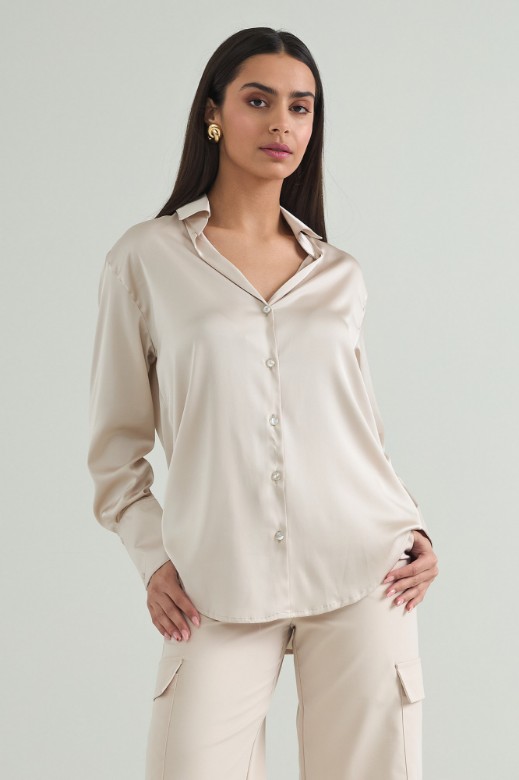 Picture of Loose basic satin shirt