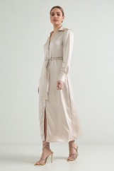 Picture of Maxi satin shirt dress