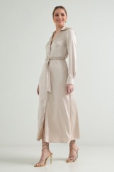 Picture of Maxi satin shirt dress