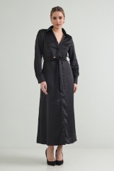 Picture of Maxi satin shirt dress