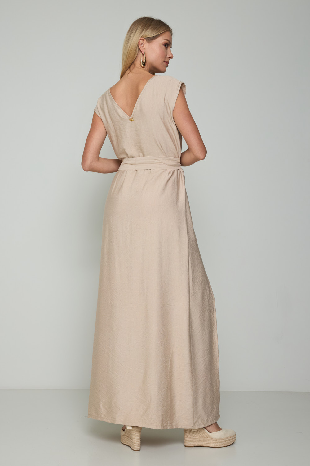 Picture of Belted maxi split dress