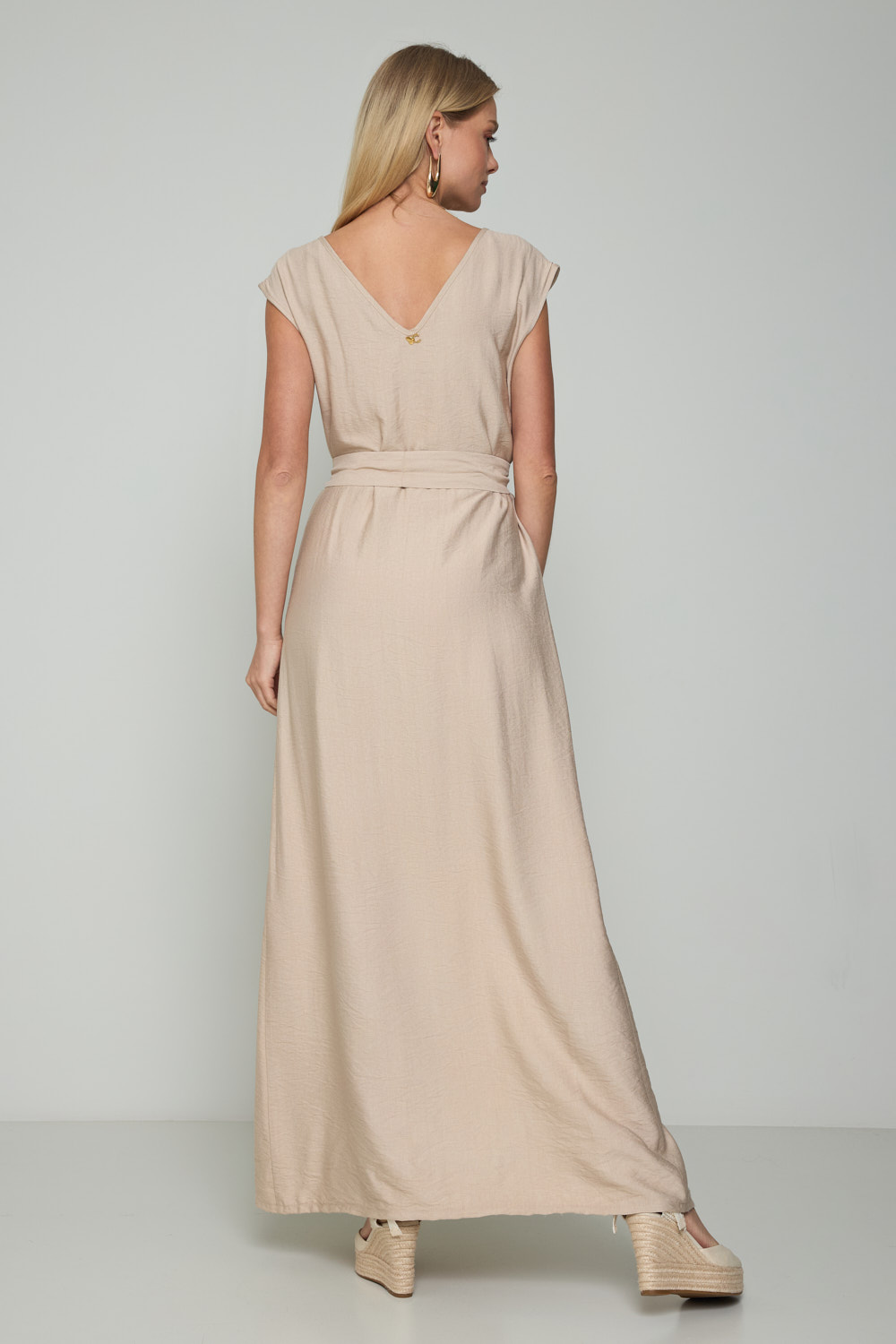 Picture of Belted maxi split dress
