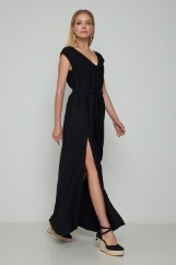 Picture of Belted maxi split dress