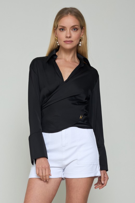 Picture of Embossed wrap shirt