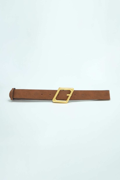 Picture of Faux leather belt with gold buckle