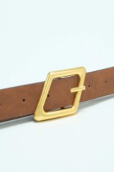 Picture of Faux leather belt with gold buckle