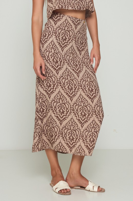 Picture of Printed linen skirt