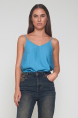 Εικόνα της Μπλούζα linen look αμάνικη