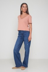 Picture of Cotton blouse with V neckline