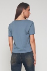 Picture of Cotton blouse with V neckline