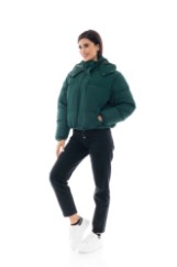 Picture of Short Quilted Puffer Jacket with High Collar and Shoulder Details