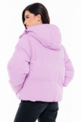 Picture of Short Quilted Puffer Jacket with High Collar and Shoulder Details
