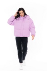 Picture of Short Quilted Puffer Jacket with High Collar and Shoulder Details