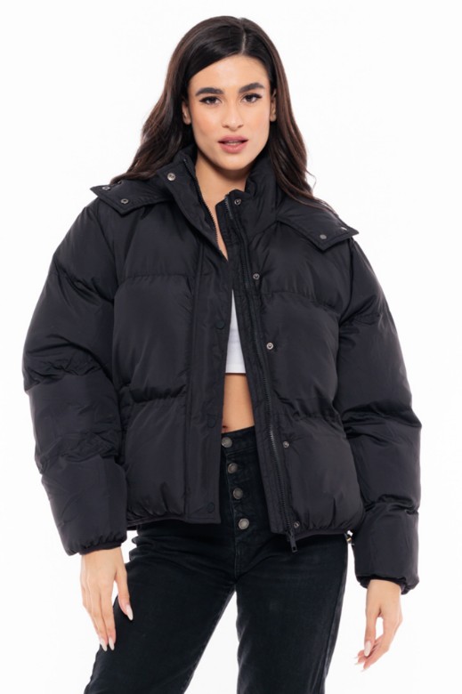 Picture of Short Quilted Puffer Jacket with High Collar and Shoulder Details