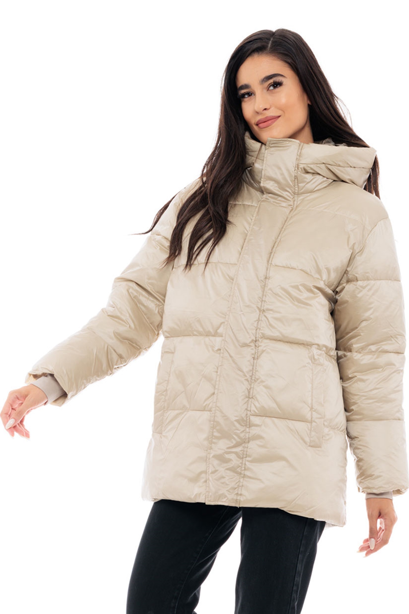 Picture of Quilted Puffer Jacket with Hood