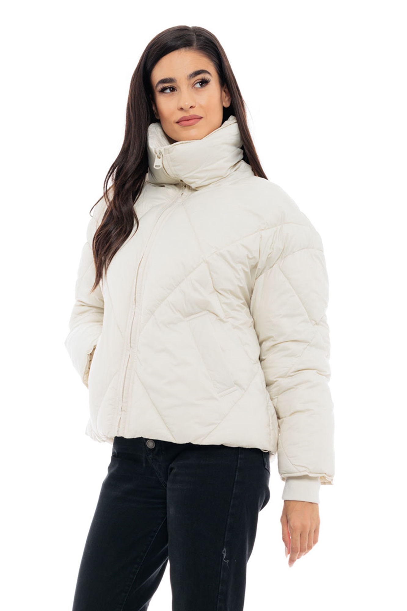 Εικόνα της b'Καπιτονέ Oversized Μπουφάν με Ψηλό Γιακά