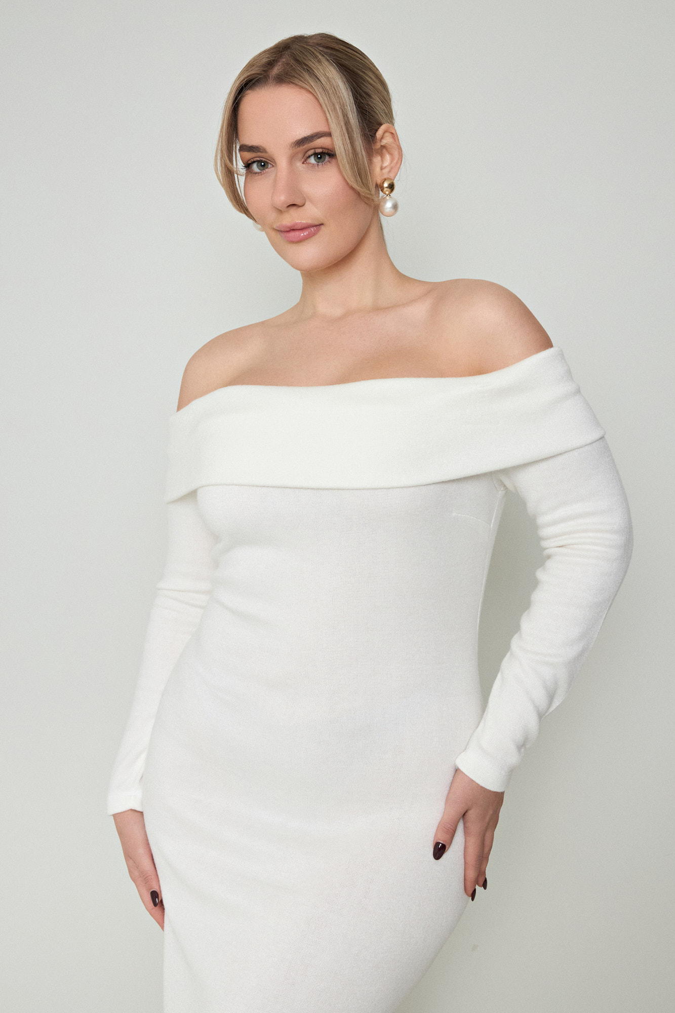 Εικόνα της Φόρεμα πλεκτό Off-Shoulder
