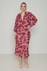Picture of Printed satin midi skirt
