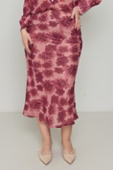Picture of Printed satin midi skirt