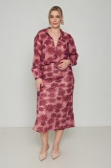 Picture of Printed satin midi skirt