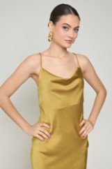 Picture of Backless draped satin dress