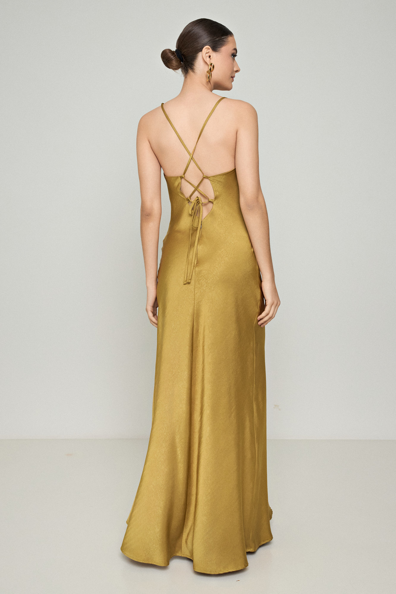 Picture of Backless draped satin dress
