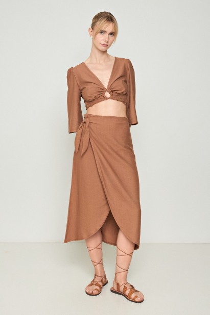 Εικόνα της Φούστα wrap με δέσιμο