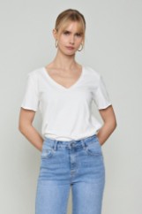 Picture of Cotton blouse with V neckline