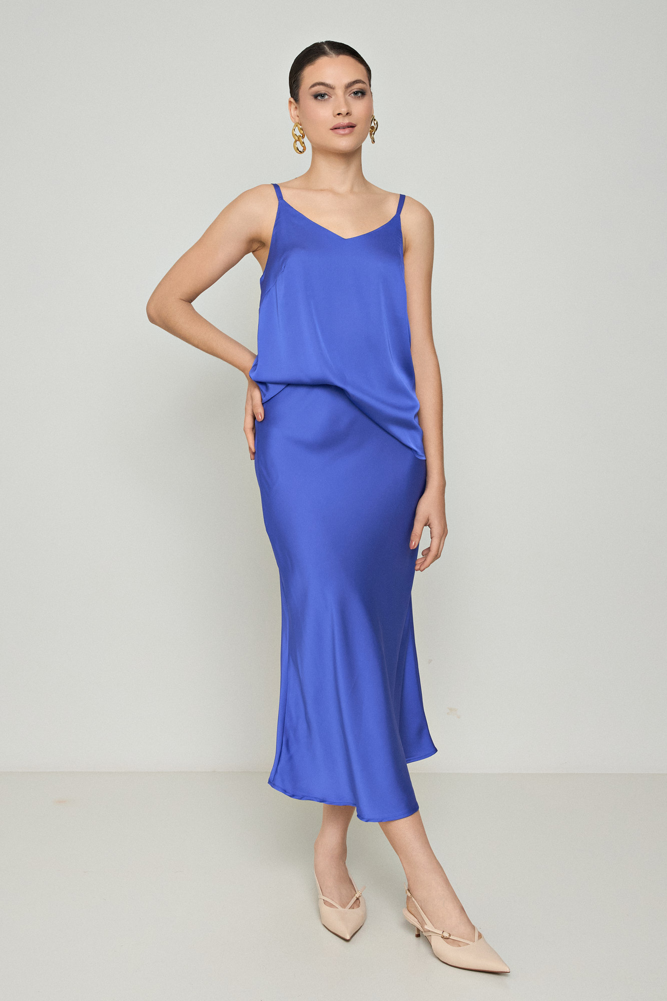 Picture of V-neck blouse with thin straps