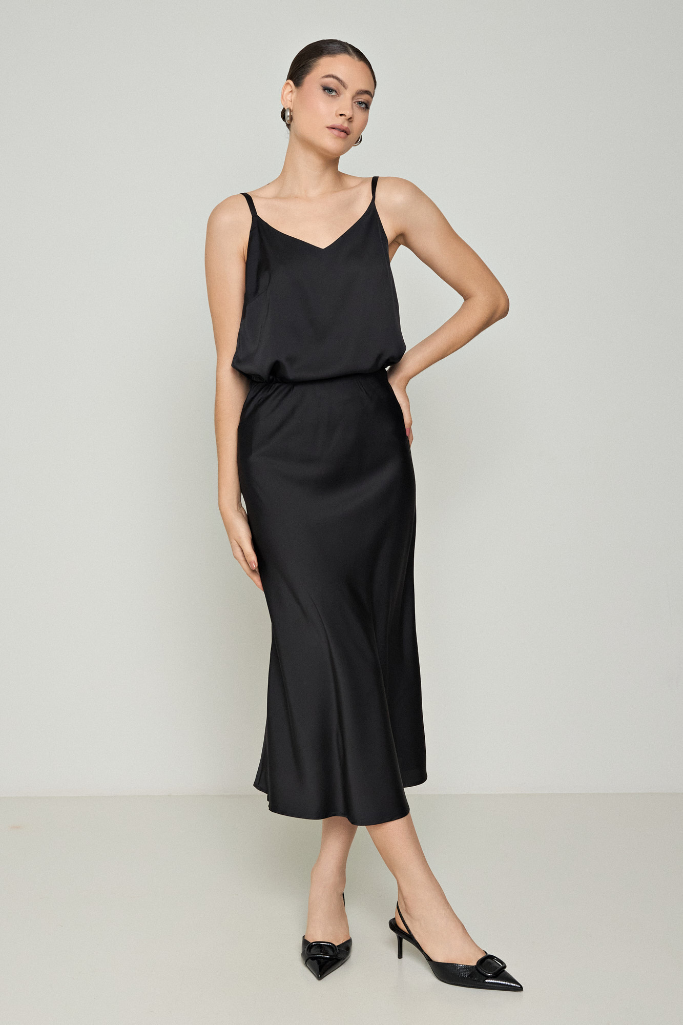 Picture of V-neck blouse with thin straps