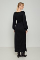 Picture of V-neck knit dress with opening