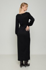 Picture of V-neck knit dress with opening