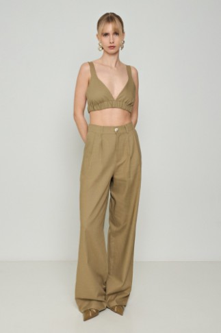 Εικόνα της Παντελόνι λινό σε χαλαρή γραμμή