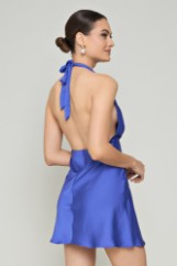 Picture of Mini halter satin dress