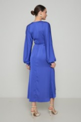Picture of Printed wrap satin dress