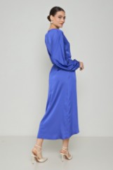 Picture of Printed wrap satin dress