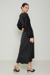 Picture of Printed wrap satin dress