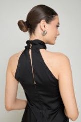 Εικόνα της Φόρεμα halter μάξι σατινέ